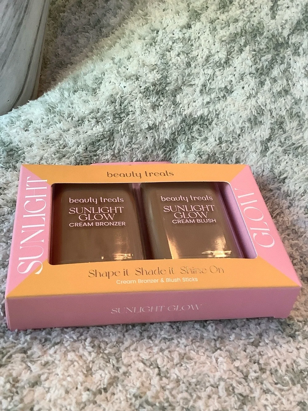 Beauty Treats Sunlight Glow Cream Bronzer & Blush Duo Sun Kissed NWT 2x.44 oz.
